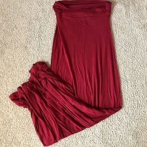 Maroon Maxi Skirt
